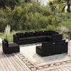 vidaXL Garden Lounge Set Black PE rattan, powder-coated steel, plastic