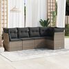 vidaXL Garden Sofa Set Grey PE rattan Large UV-resistant materials