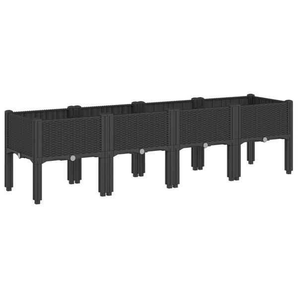 vidaXL Garden Planter Black Polypropylene Large Decorative Inlays