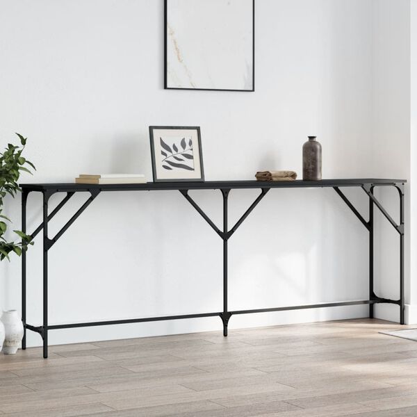 vidaXL Console Table Black Engineered wood 78.7 x 11.4 x 29.5 in