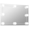 vidaXL Wall Mirror With Led Light Silver Glass, Plastic Medium