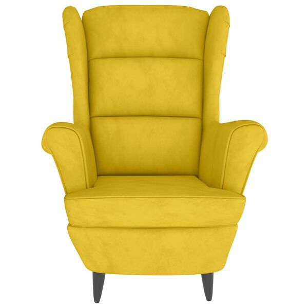vidaXL Armchair Mustard Yellow Velvet (100% polyester), plywood Standard