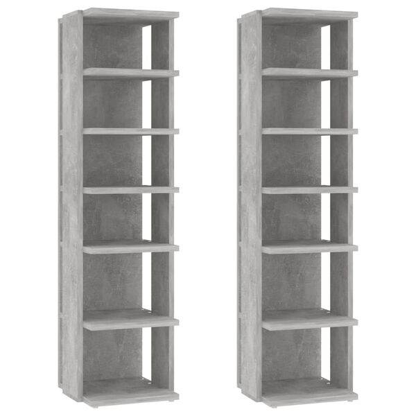 vidaXL Shoe Cabinet Set of 2 Concrete Grey Engineered wood Compact