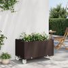 vidaXL Garden Planter with Wheels Brown 31.5"x19.7"x21.3" PP