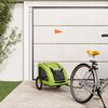 vidaXL Pet Bike Trailer Green Oxford fabric, iron, PVC