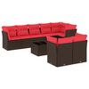 vidaXL 9 Piece Patio Sofa Set with Cushions Brown Poly Rattan