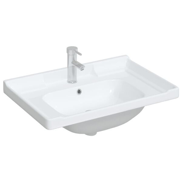 vidaXL Bathroom Sink White 28.0x18.9x9.1" Rectangular Ceramic