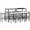 vidaXL Garden Bar Set Black and Cream White