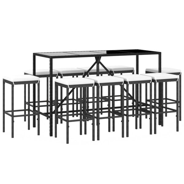 vidaXL Garden Bar Set Black and Cream White
