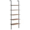vidaXL Leaning Shelf Dark Brown and Black Engineered Wood, Steel Medium