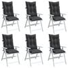 vidaXL Highback Chair Cushion Set of 6 Melange Anthracite