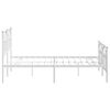 vidaXL Bed Frame White Powder-Coated Steel Double Bed Frame