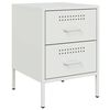 vidaXL Bedside Cabinet Set of 2 White Steel Standard Storage