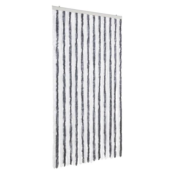 vidaXL Fly Curtain Grey and White 39.4x90.6" Chenille