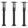 vidaXL Outdoor Floor Lamp Set of 3 Black Stainless steel, polycarbonate