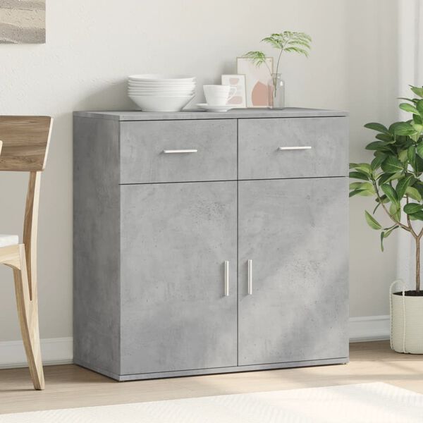 vidaXL Sideboard Concrete Gray 31.1"x15"x31.5" Engineered Wood