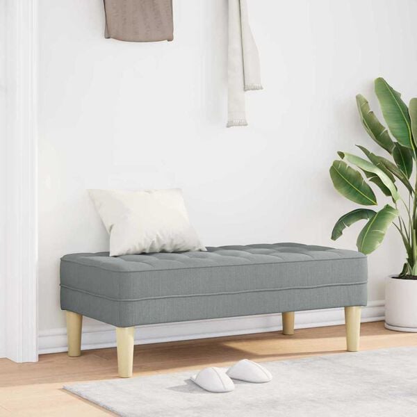 vidaXL Bench Light gray 113 x 57 x 39 cm fabric