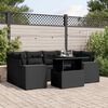 vidaXL Garden Sofa Set Black PE Rattan, Powder-coated steel, Tempered glass
