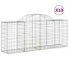 vidaXL Gabion Basket Set of 18 Silver Galvanized Iron Large