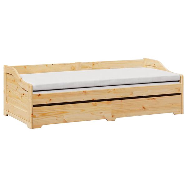 vidaXL Day Bed Natural wood Solid pinewood