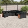 vidaXL Garden Sofa Set Black PE rattan Large Modular Garden Sofa Set