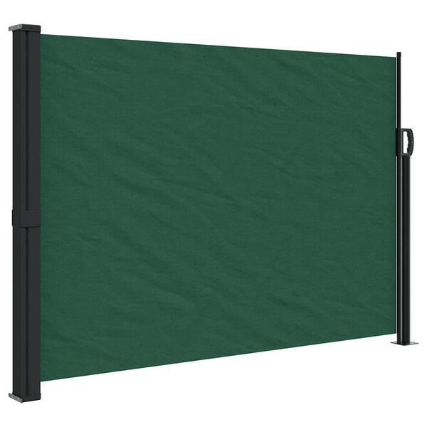 vidaXL Retractable Side Awning Dark Green
