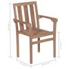 vidaXL Stackable Patio Chairs with Cushions 6 pcs Solid Teak Wood