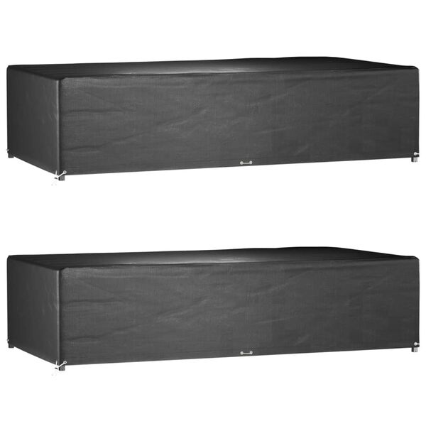 vidaXL Garden Furniture Cover Set of 2 Black Polyethylene, Aluminum