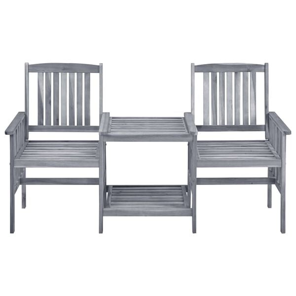 vidaXL Garden Chair With Tea Table Grey