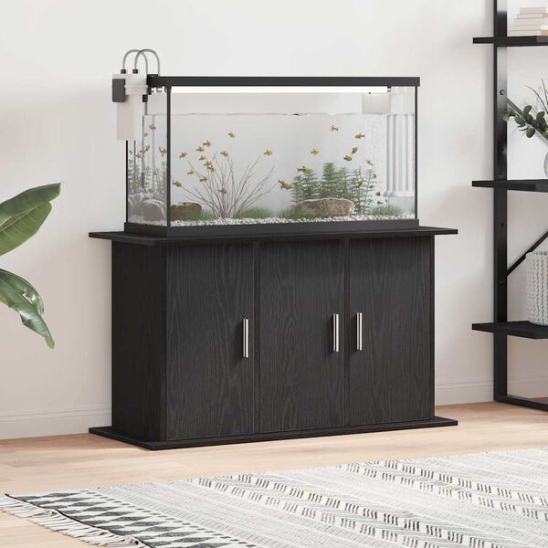vidaXL Aquarium Stand Black Oak 39.8x16.1x22.8" Engineered Wood