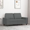 vidaXL 2-seater Sofa Dark grey 100% polyester 47.2 in seat width