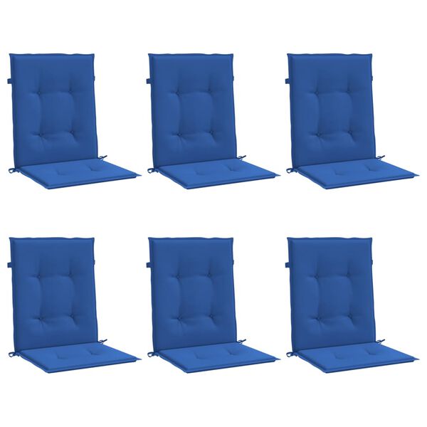 vidaXL Patio Lowback Chair Cushions 6 pcs Royal Blue 39.4x19.7x1.2" Oxford Fabric