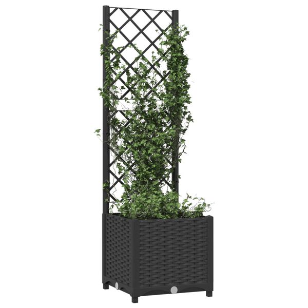 vidaXL Garden Planter Black Polypropylene 53.5 in tall Planters