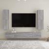 vidaXL Wall-mounted TV Cabinet Set of 2 Grey sonoma Engineered wood