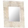 vidaXL Mirror White Solid Mango Wood 19.7x19.7 in Decorative Inlays