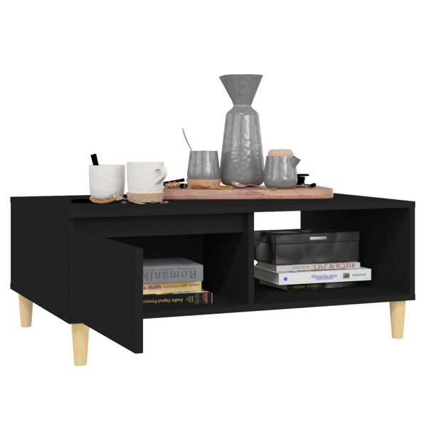 vidaXL Coffee Table Black 35.4x23.6x13.8" Engineered Wood