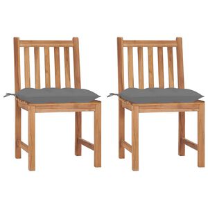 vidaXL Patio Chair Set of 2 Natural wood Fine sanded teak wood Standard