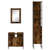 vidaXL Bathroom Furniture Set Smoked Oak Engineered Wood Medium