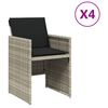 vidaXL Patio Chair Light Gray PE Rattan Standard Foldable Patio Chair