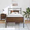 vidaXL Bed Frame Brown Oak Engineered Wood and Steel Single Bed Frame