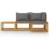 vidaXL Garden Lounge Set Dark grey Solid Acacia wood with an oil finish