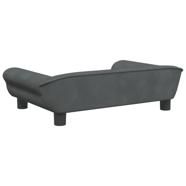 vidaXL Kids Sofa Dark Grey Velvet, solid pine wood, plastic, foam Mini