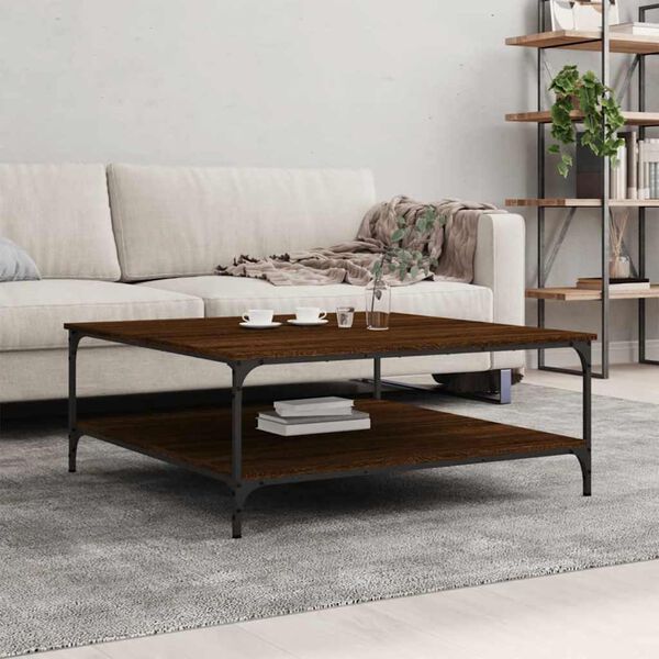 vidaXL Coffee Table Brown Oak Engineered Wood Large Coffee Table