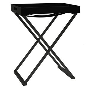 vidaXL Folding Table Black MDF, Iron 18.9x13.4x24.0 in Foldable Modern
