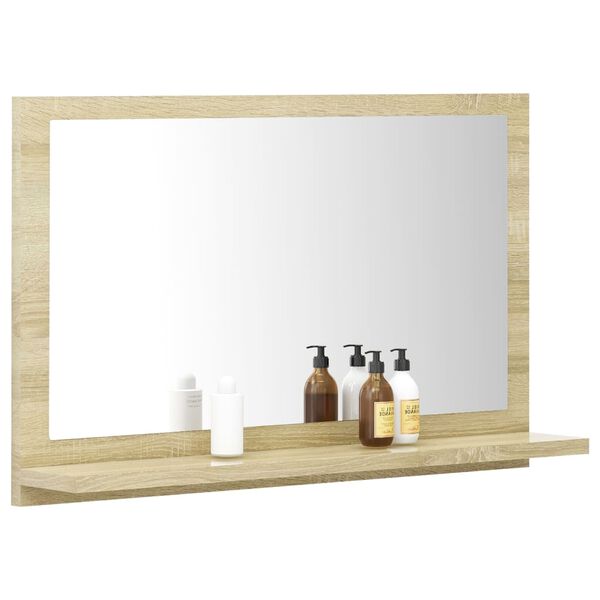 vidaXL Mirror Sonoma oak Engineered wood, acrylic 23.6 x 4.1 x 14.6 in
