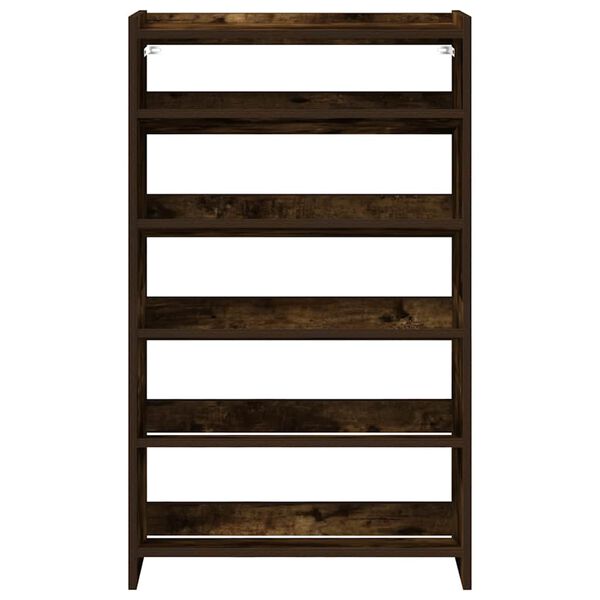 vidaXL Shoe Rack Smoked oak Engineered wood Slim Shoe Rack Rectangular