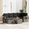 vidaXL Garden Sofa Set Grey PE Rattan Large Adjustable Feet
