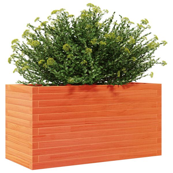 vidaXL Garden Planter Wax Brown Solid Pine Wood Large Garden Planter