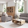 vidaXL Sofa 3 pcs Taupe Linen-blend Fabric
