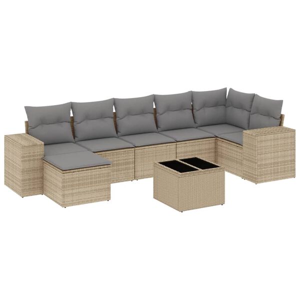 vidaXL Garden Sofa Set Beige